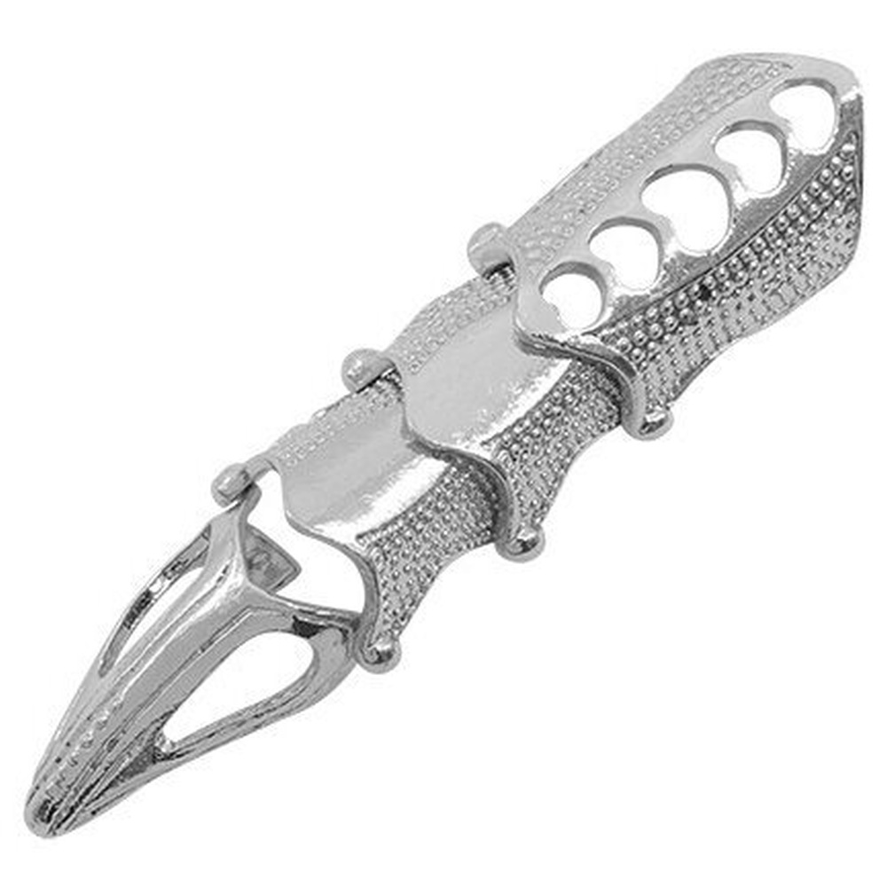 Zac's Alter Ego - Scaled Silver Full Finger Knuckle Ring Ring - Zilverkleurig